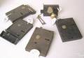 Five English iron box locks 19th c