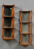 Pair of Sheratonstyle Mahogany Four Tier Hanging Shelves