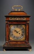 Italian Baroque Fruitwood Mantel Clock Attributed to Abraham Chavane