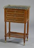 Louis XVI Brassmounted Mahogany and Marbletop Table de Nuit