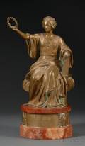 Johannes Gtz German 18651934 Bronze and Marble Presentation Figure
