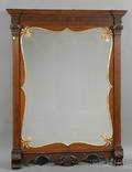 Large Chippendale Style Oak and Parcel Gilt Mirror