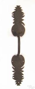 Massive American wrought iron thumb latch
