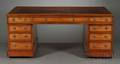 William IV Mahogany and Leathertop Pedestal Partners Desk