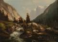 Continental School 19th Century Mountain Valley with Rushing Stream