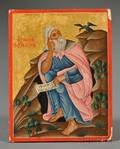 Greek Icon of St Elijah in the Wilderness