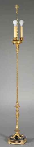 Art Deco Giltbronze and Marble Floor Lamp