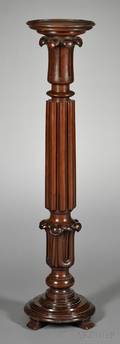 English Carved Mahogany Pedestal