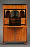 Biedermeierstyle Ebonized and Inlaid Maple Fallfront Desk