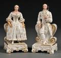 Pair of Paris Porcelain Figural Cologne Bottles