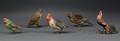 Five Austrian Cold Painted Bronze Figures of Birds
