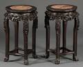 Pair of Rosewood Marbletop Stands