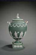 Wedgwood Green Jasper Dip Vase and Cover