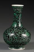 Black and Green Porcelain Vase