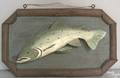 Carved and polychrome fish plaque