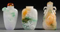 Three Jade Snuff Bottles