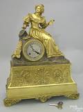 French brass mantle clock late 19th c