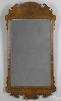 Large George II burlwood veneer looking glass ca 1750
