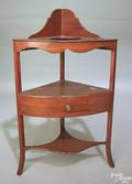Delaware Valley Federal mahogany inlaid corner washstand ca 1800