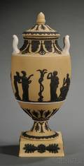 Wedgwood Yellow Jasper Dip Vase and Cover