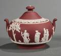 Wedgwood Crimson Jasper Dip Sugar Bowl and Cover