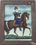 Reverse painting on glass of General Lafayette ca 1800