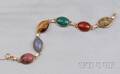 14kt Gold Hardstone Scarab Bracelet