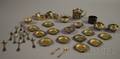 Approximately Twentyfour Small Silver Salts Salt Spoons and Nut Dishes