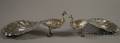 Pair of Silver Plated Peacockform Table Ornaments