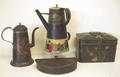 Two tole decorated coffeepots