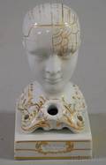 F Bridges Phrenologist Giltdecorated Porcelain Figural Inkstand