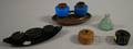 Five Assorted 19th Century Inkwell and Desk Items