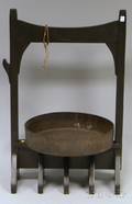 Blackpainted Arts  Crafts Oak and Copper Dinner Gong