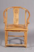 Set of Four Chinese Carved Elmwood Chairs
