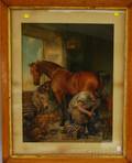 Oakframed Pears Chromolithograph of a Blacksmith at Work
