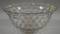 Large Colorless Pressed Glass Punchbowl