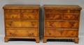 Pair of Old Colony Furniture Diminutive Georgianstyle Mahogany and Fruitwood Veneer Foldingtop FiveDrawer Chests