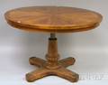 Regencystyle Circular Walnut Pedestalbase Breakfast Table