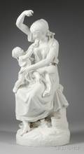 Parian Mother and Child Figural Group