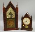 Two Mahogany Steeple Clocks