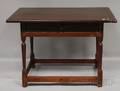 Brownpainted William  Mary Pine Breadboardtop Maple Tavern Table with Drawer