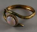 14kt Gold Opal Enamel and Diamond Snake Bracelet