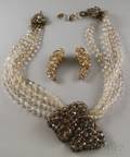 Coppola  Toppo Costume Necklace and Matching Earclips