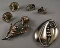 Four Georg Jensen Sterling Silver Jewelry Items