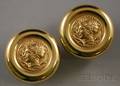 Pair of Italian 14kt Gold Classicalstyle Earclips