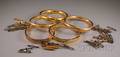 Five Goldfilled Bangle Bracelets and a Group of Mixed Metal Lingerie Pins