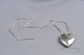 Sterling Silver Puffed Heart Pendant Necklace George Jensen