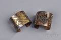 Pair of Copper and Brass Cuff Bracelets