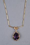 14kt Gold and Purple Paste Necklace Antonio Pineda