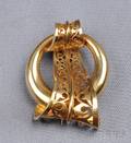 Retro 18kt Gold Clip Brooch France